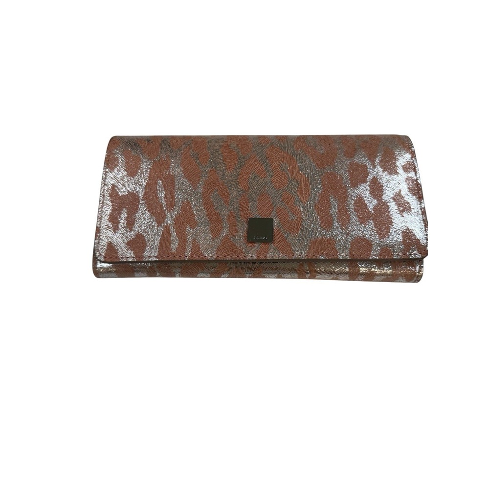 Lodis  Wallet Womens  Rose Gold LIKE NEW Metallic Leopard RFID Leather‎